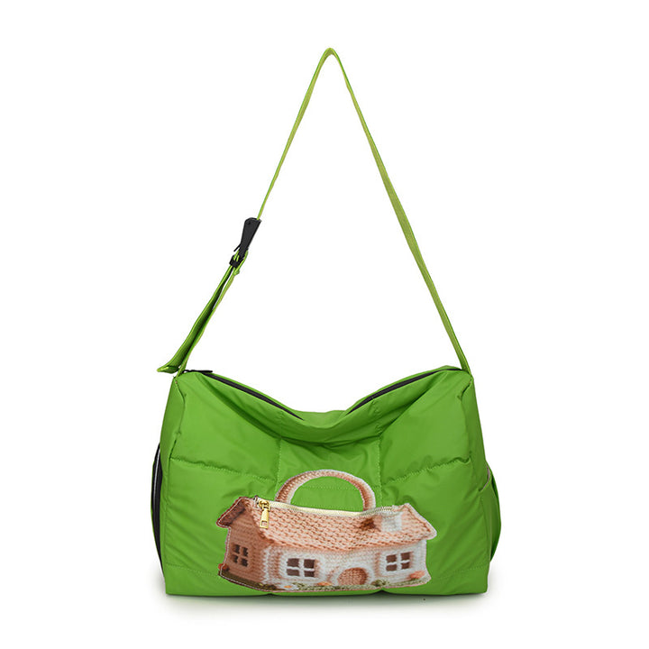 Fashionable Shoulder Bag with Unique Design and Practical Compartments Bowlift