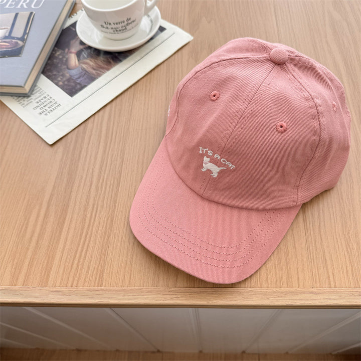 Women's Playful Cat-Embroidered Baseball Cap Bowlift