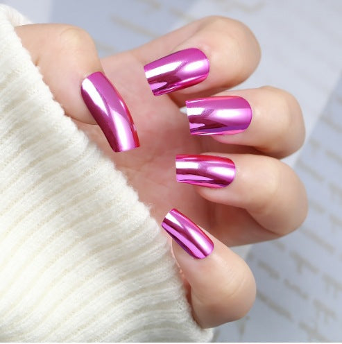 Glossy Metallic Press-On Nail Art Bowlift