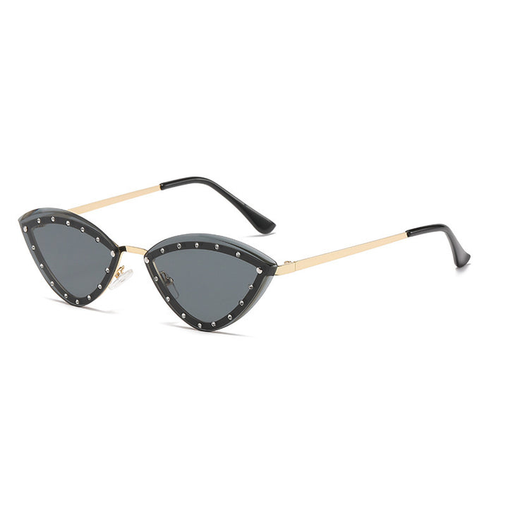 Women's Cat-Eye Sunglasses with Sparkling Crystal Accents Bowlift