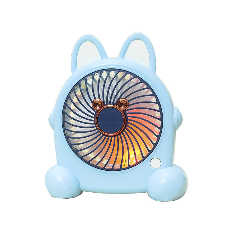 Portable USB Table Fan with LED Lighting and Flexible Tilt Angle Bowlift