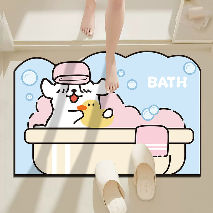 Cartoon Animal Design Bath Mat Bowlift