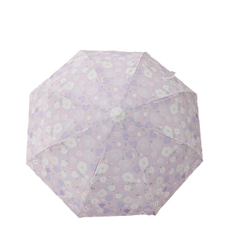 Women's Foldable Umbrella with Stylish Floral Design Bowlift