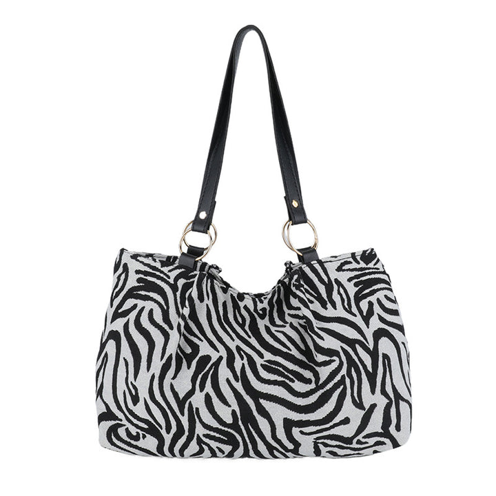 Stylish Zebra Print Canvas Tote Bag Bowlift