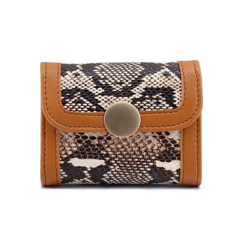 Textured Snakeskin Print Wallet
