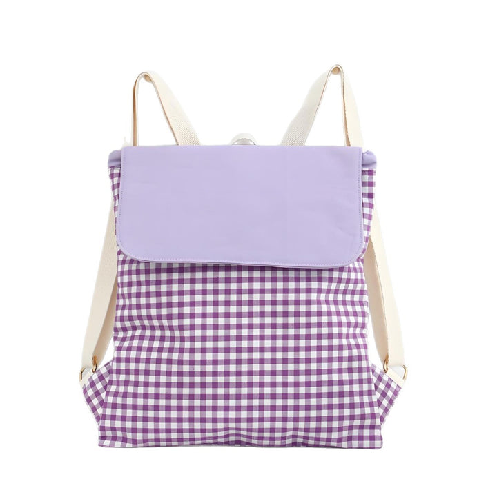 Checked pattern backpack Bowlift