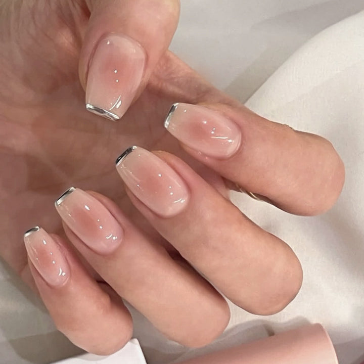 Elegant Nail Extensions with Translucent French Tip Bowlift