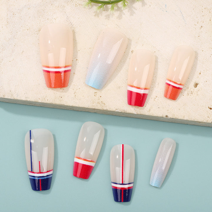 Artificial Nail Set in Modern Gradient Design Bowlift