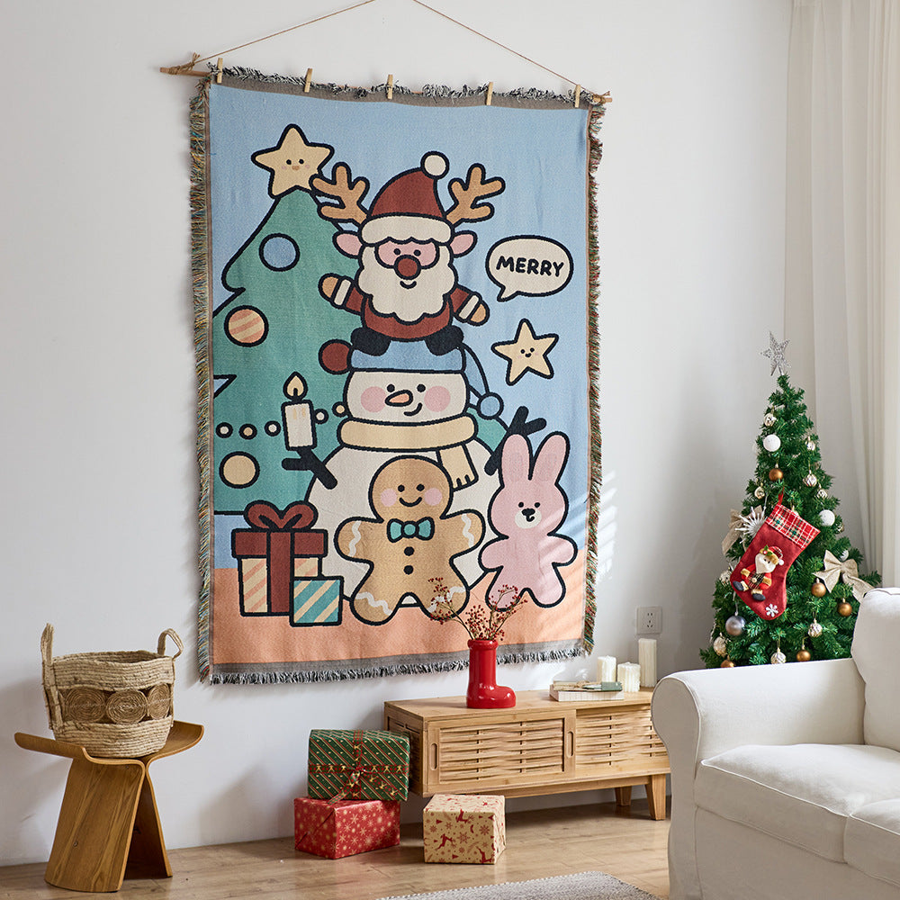 Whimsical Holiday Themed Tapestry Wall Hanging