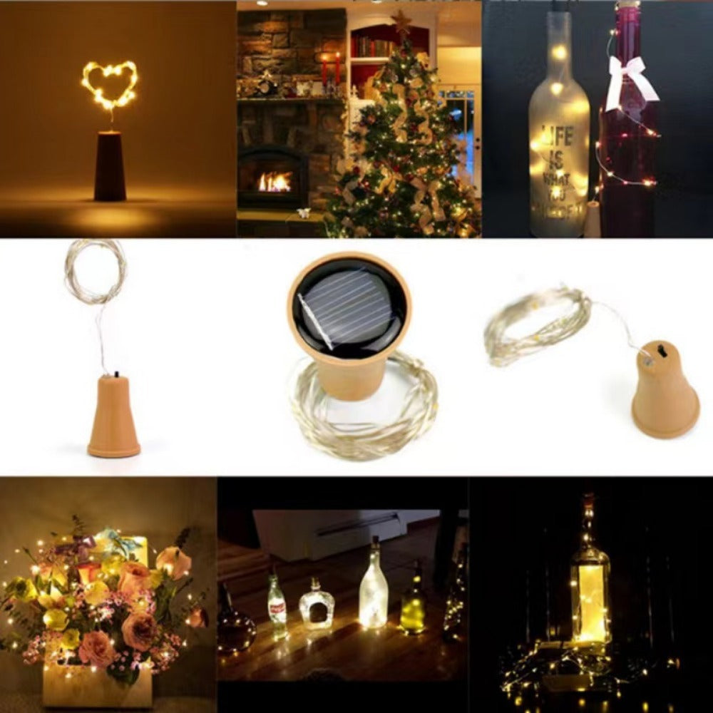 LED Bottle Stopper Fairy String Lights With Waterproof Battery Cap And Flexible Copper Wire Bowlift