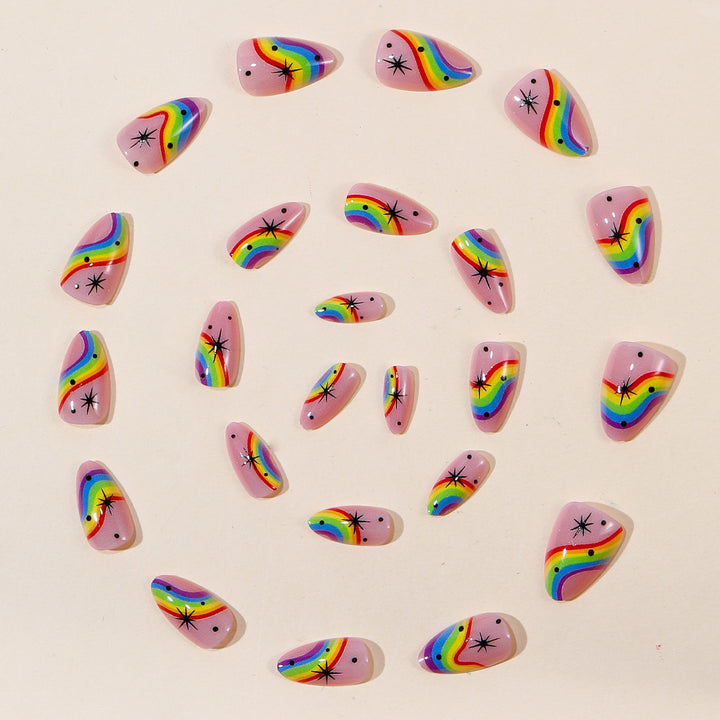 Colorful Rainbow-Themed Nail Art Bowlift