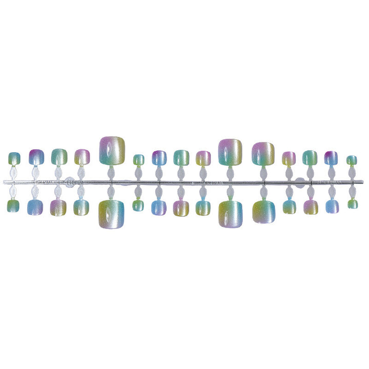 High-Quality Press-On Nail Art Set with Iridescent Finish Bowlift