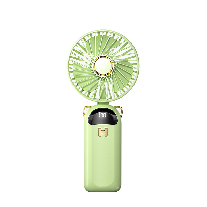 Women Portable Handheld Fan with LCD Display Bowlift