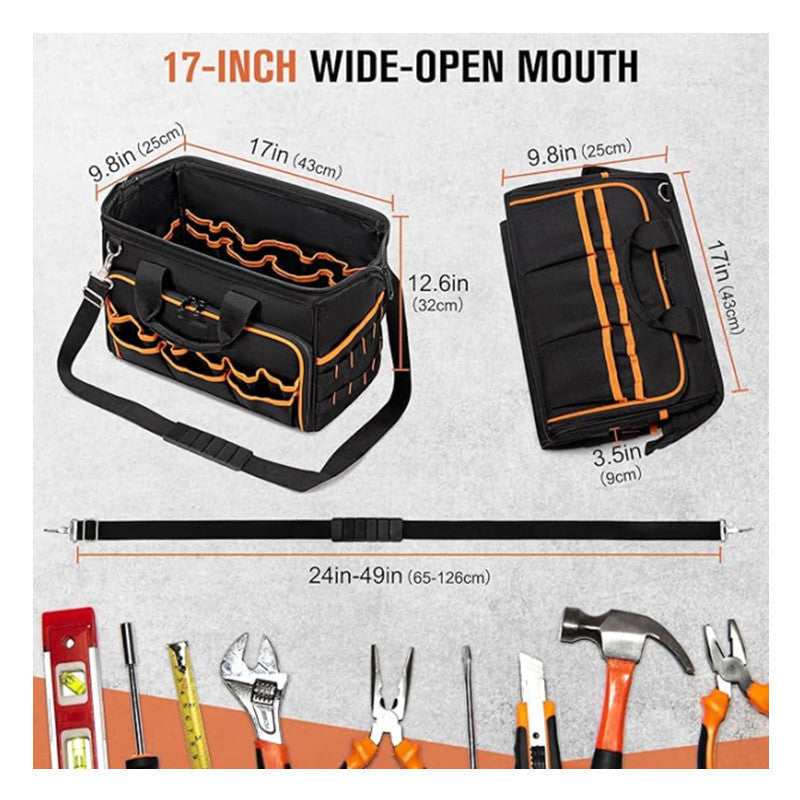 Tool bag with ergonomic design and versatile compartments Bowlift