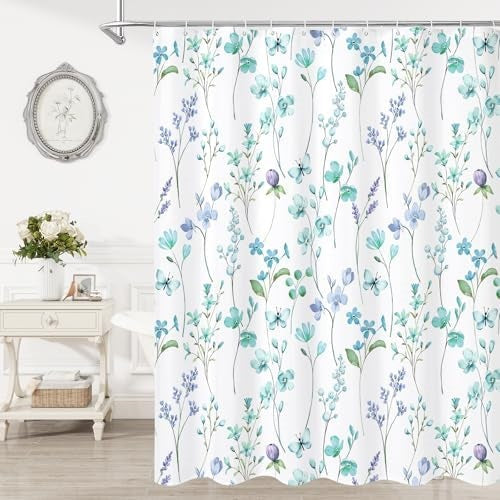 Floral Print Shower Curtain Bowlift