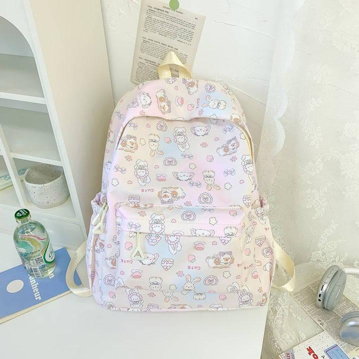 Playful Character Print Backpack