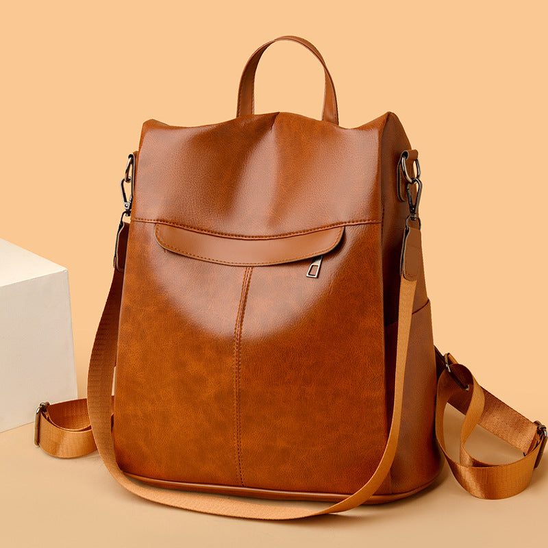 Versatile Structured Leather Backpack Bowlift