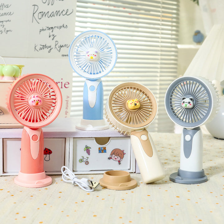 Ladies Portable Hand Fan with Cute Designs Bowlift