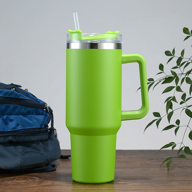 Women High-Quality Thermo Mug with Practical Carrying Handle and Integrated Straw Bowlift