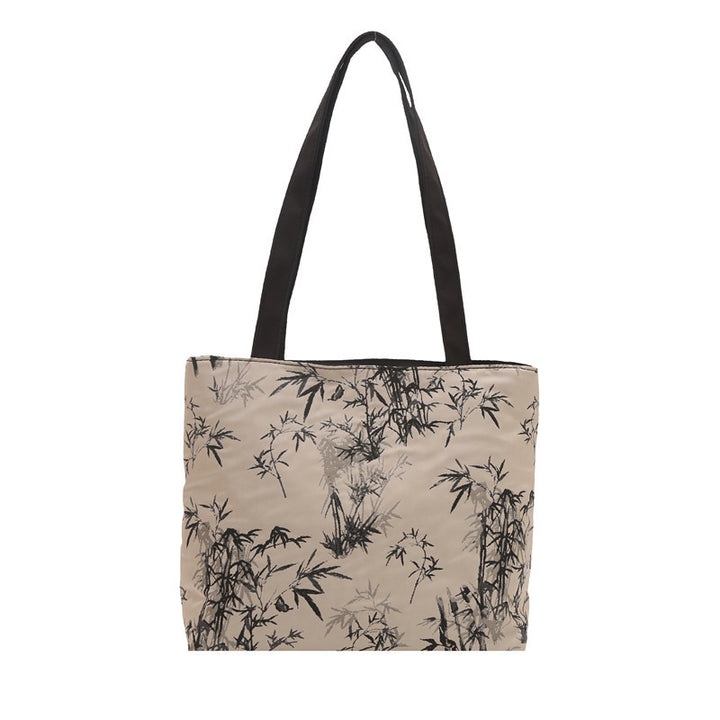 Stylish Bamboo Print Tote Bag Bowlift