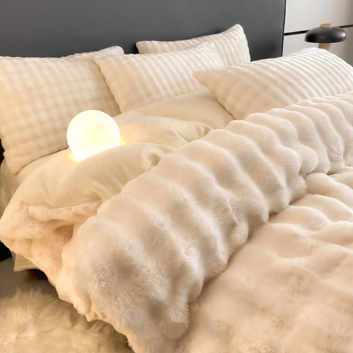 Luxurious Textured Plush Bedding Set