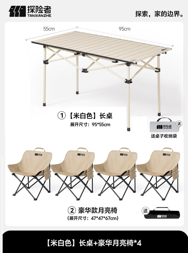 Folding Camping Table With Two Matching Chairs Bowlift