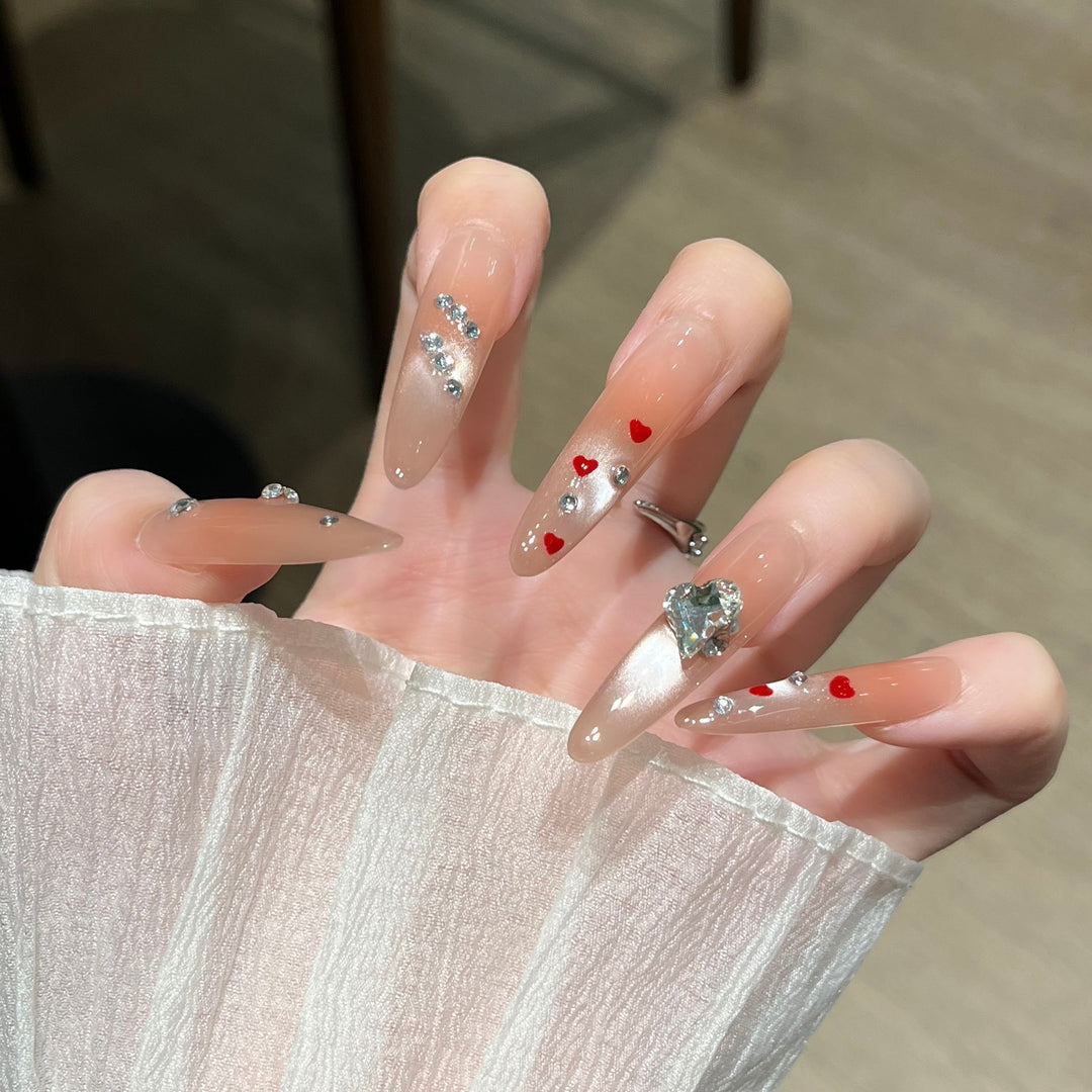 Artistic Press-On Nail Set Bowlift