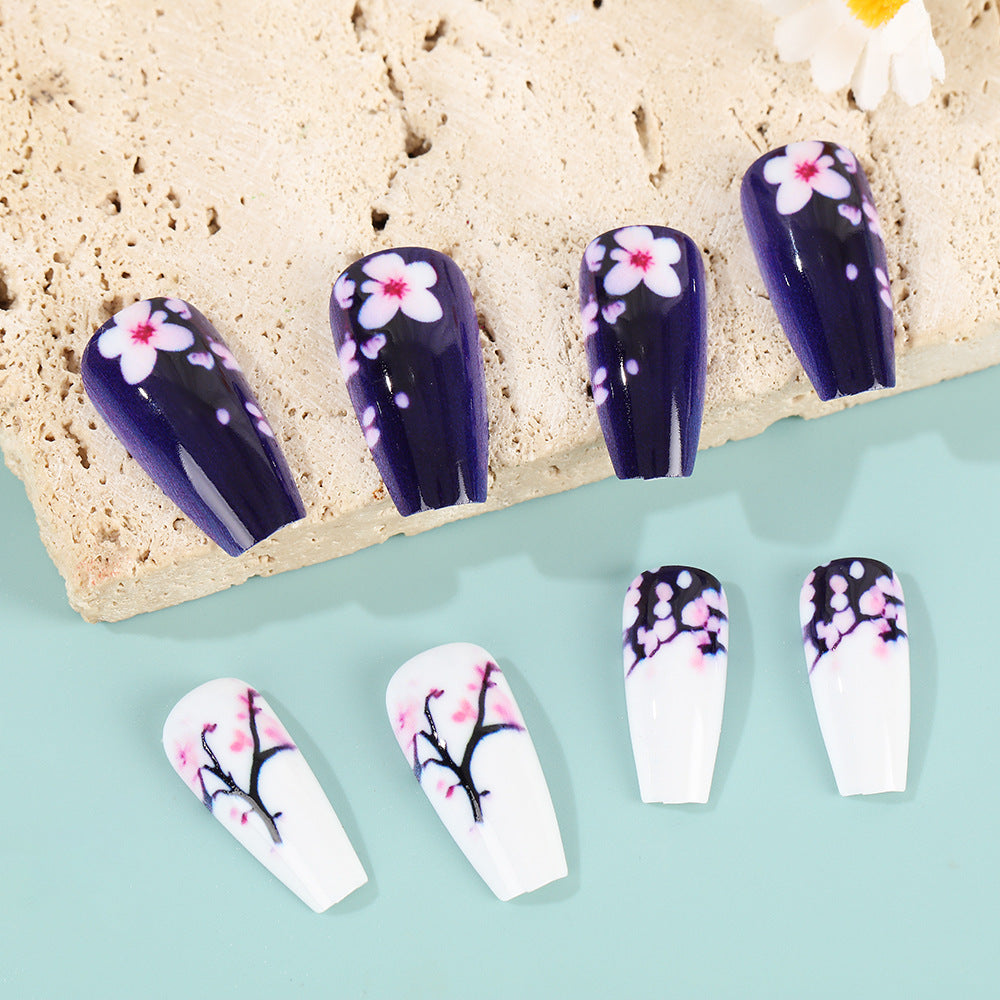 Artificial Nail Set with Floral Accents Bowlift