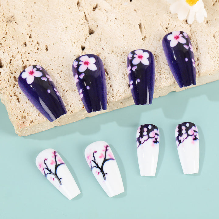 Artificial Nail Set with Floral Accents Bowlift