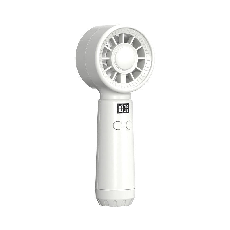 Unisex Portable Hand Fan with Digital Display and Multiple Speed Settings Bowlift