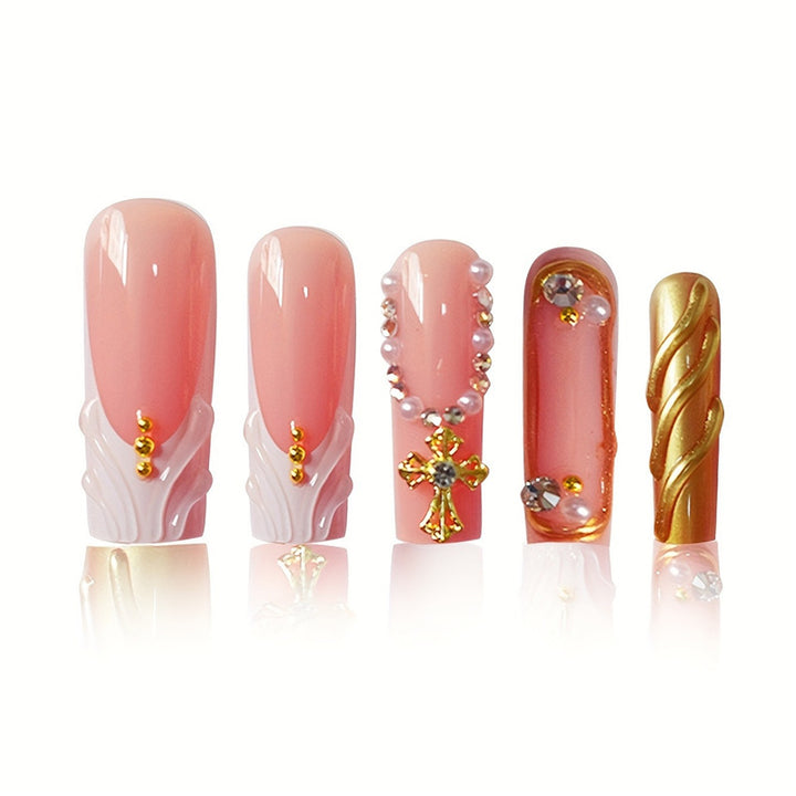 Decorative 3D Press-On Nail Set Bowlift