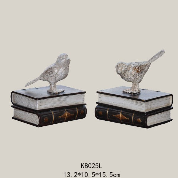 Decorative Bookends with Bird Figurines