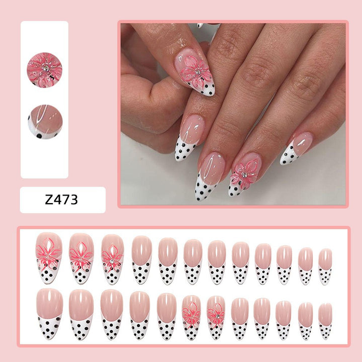 Artful Nail Tips Set with Leaf Accents Bowlift