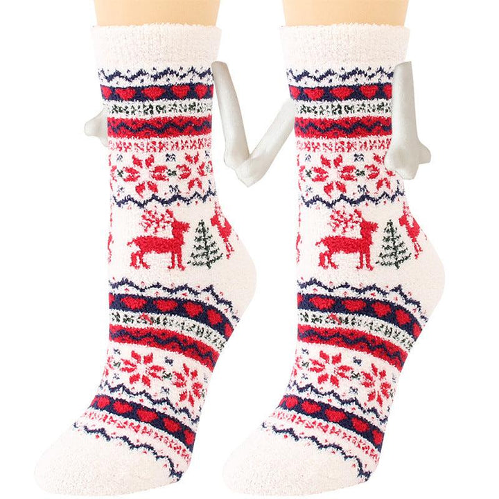 BowLift | Christmas Supplies Coral Fleece Tube Socks Warm Slipper Bed Socks Winter Soft Warm Slipper