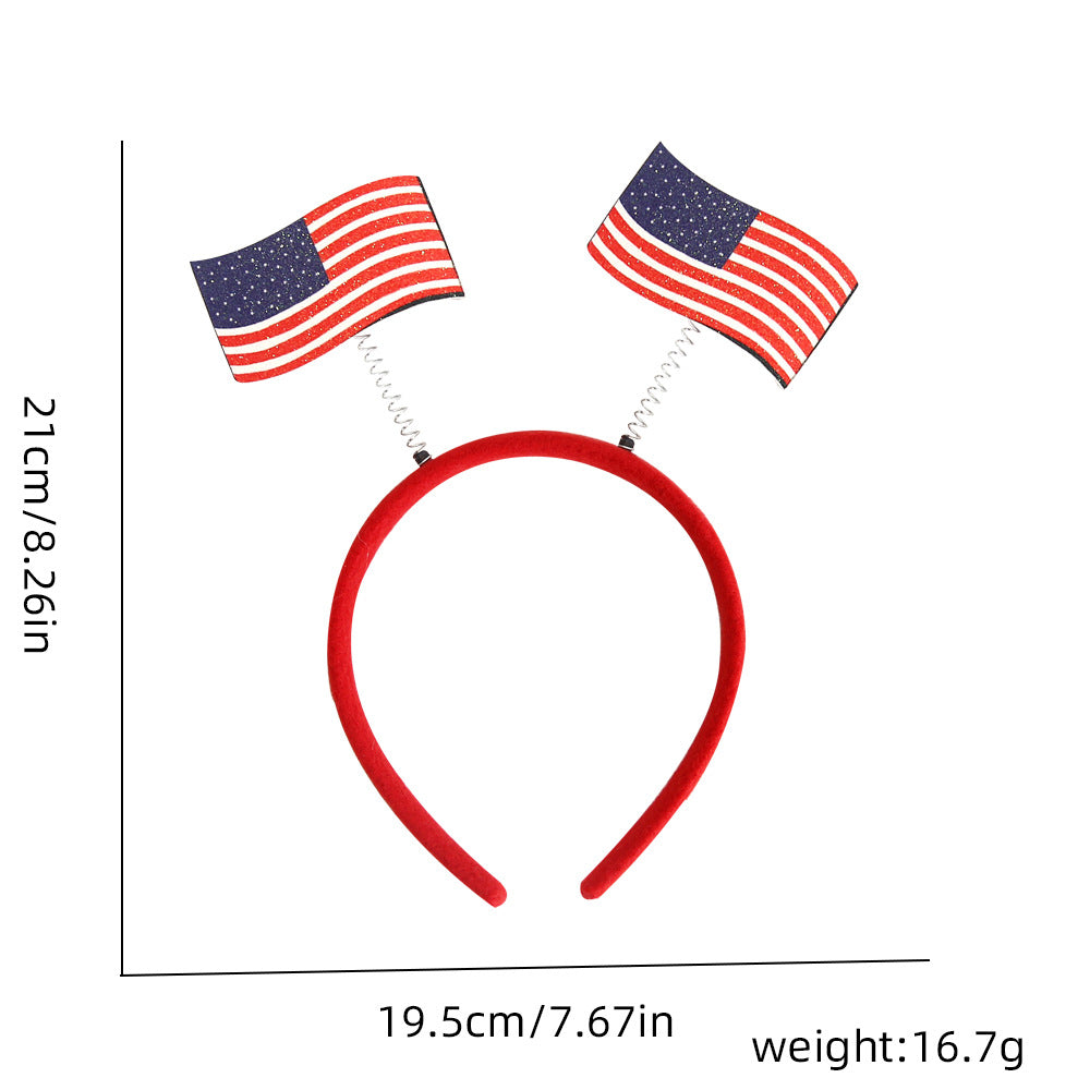 Unisex nan more patriotic festival headband with star and flag pom poms Bowlift