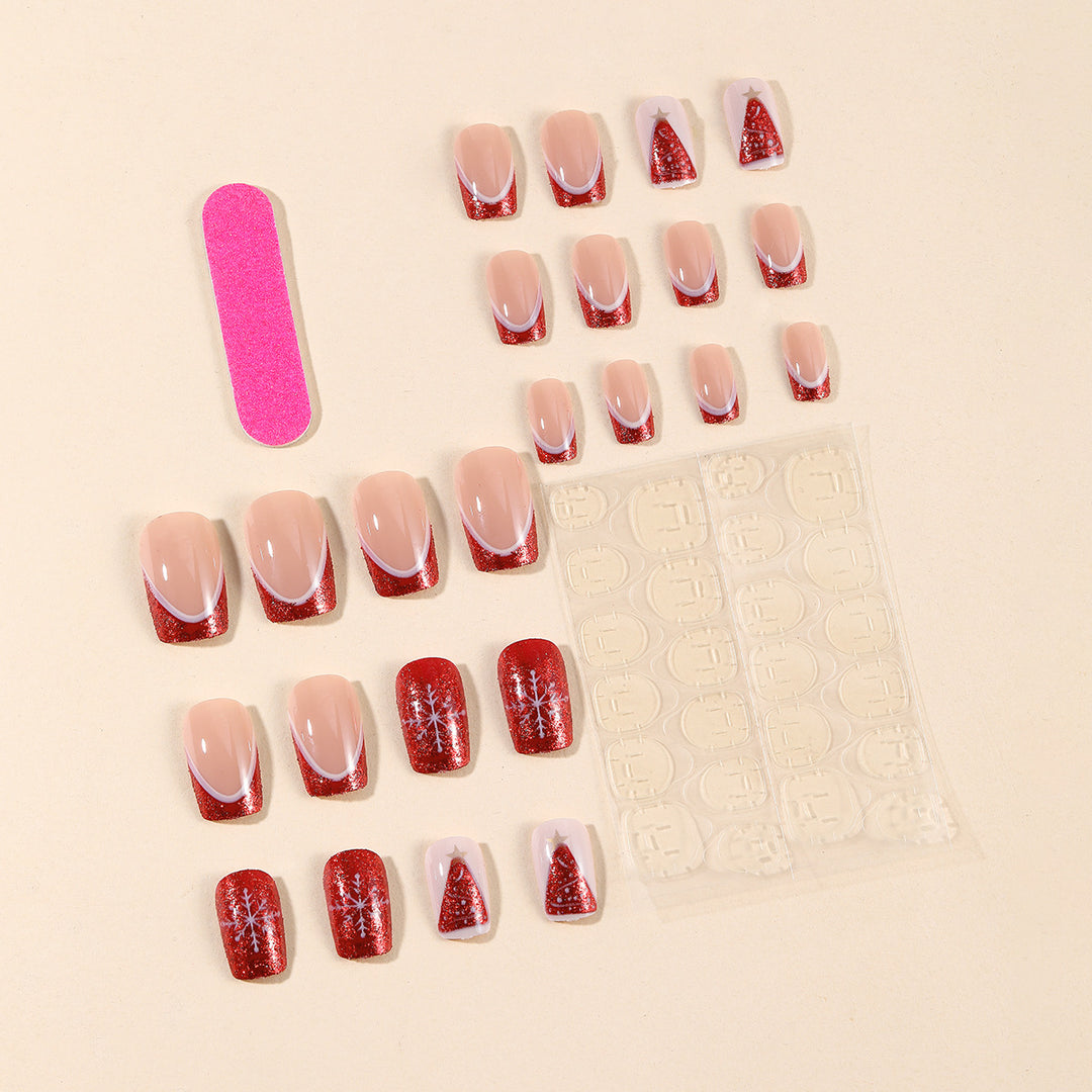 Festive Themed Acrylic Nail Art Extensions Bowlift