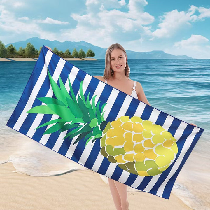 Ladies beach towel with maritime stripe pattern Bowlift