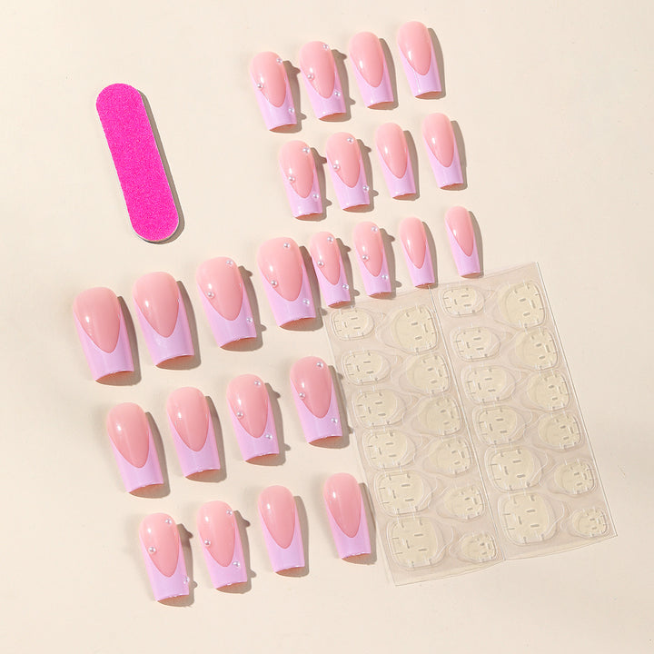 Elegant 3D Pearl Accented Nail Art Extensions Bowlift