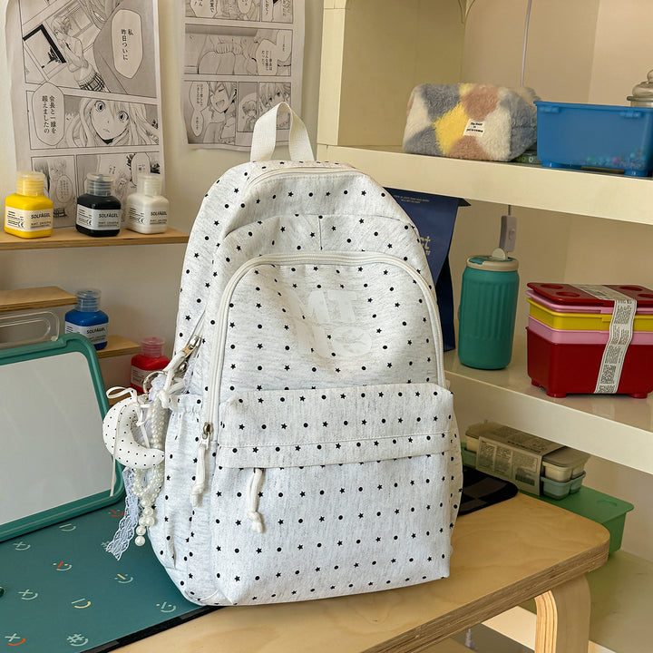 Stylish Polka Dot Printed Backpack Bowlift