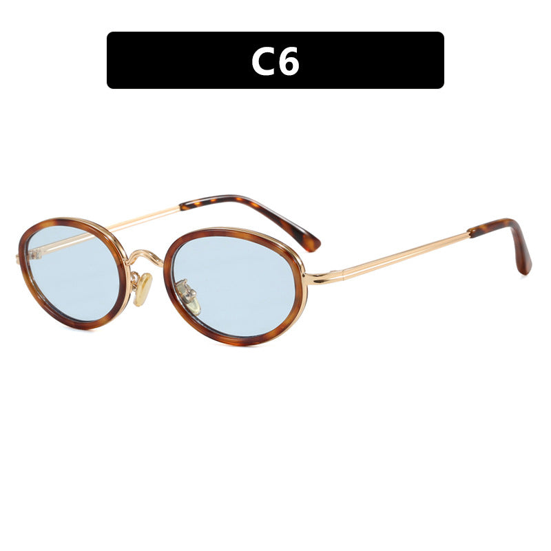 Ladies elegant round sunglasses with stylish metal frame Bowlift