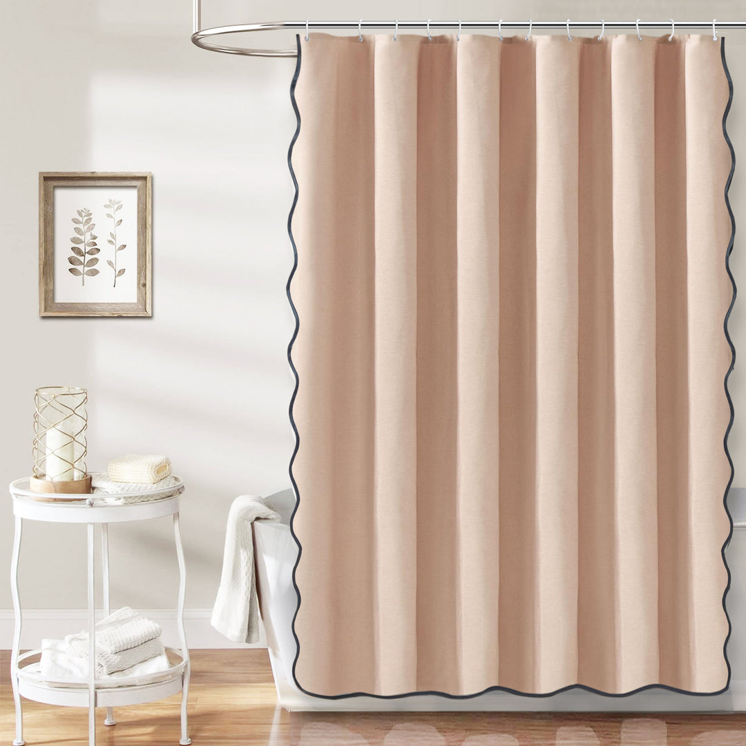 Elegant Scalloped Shower Curtain Bowlift