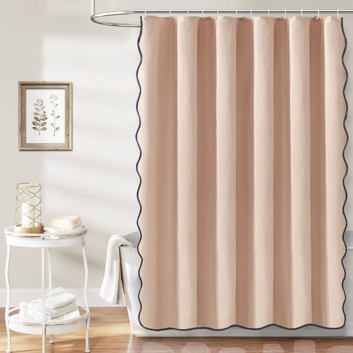 Elegant Scalloped Shower Curtain Bowlift
