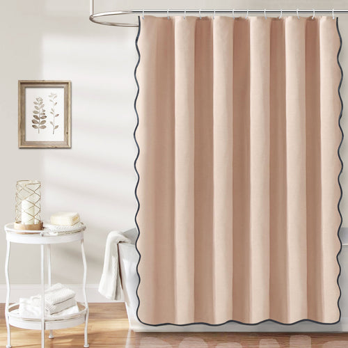 Elegant Scalloped Shower Curtain Bowlift