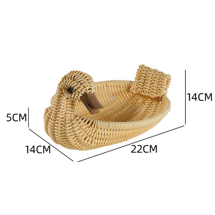 Unisex Braided Decoration Basket in Duck Shape Bowlift