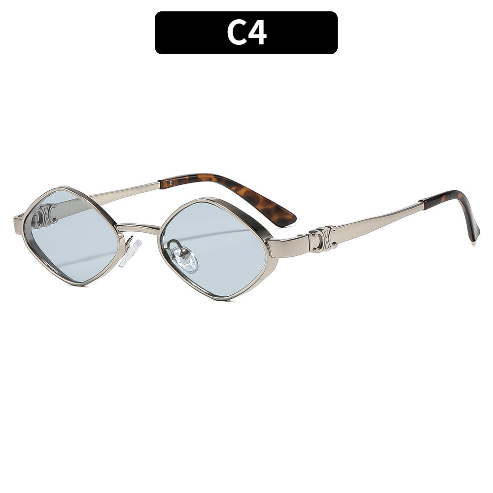 Chic Geometric Metal Frame Sunglasses