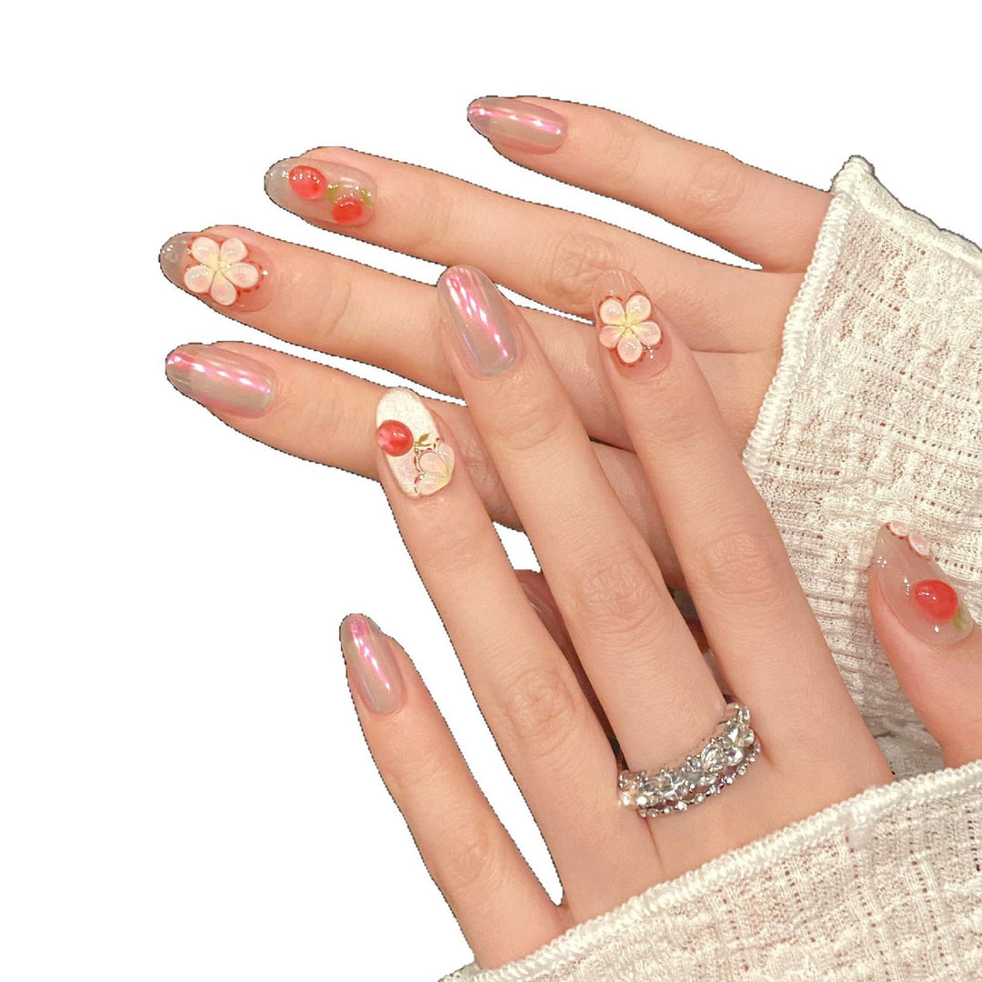 Artistic Press-On Nail Set Bowlift