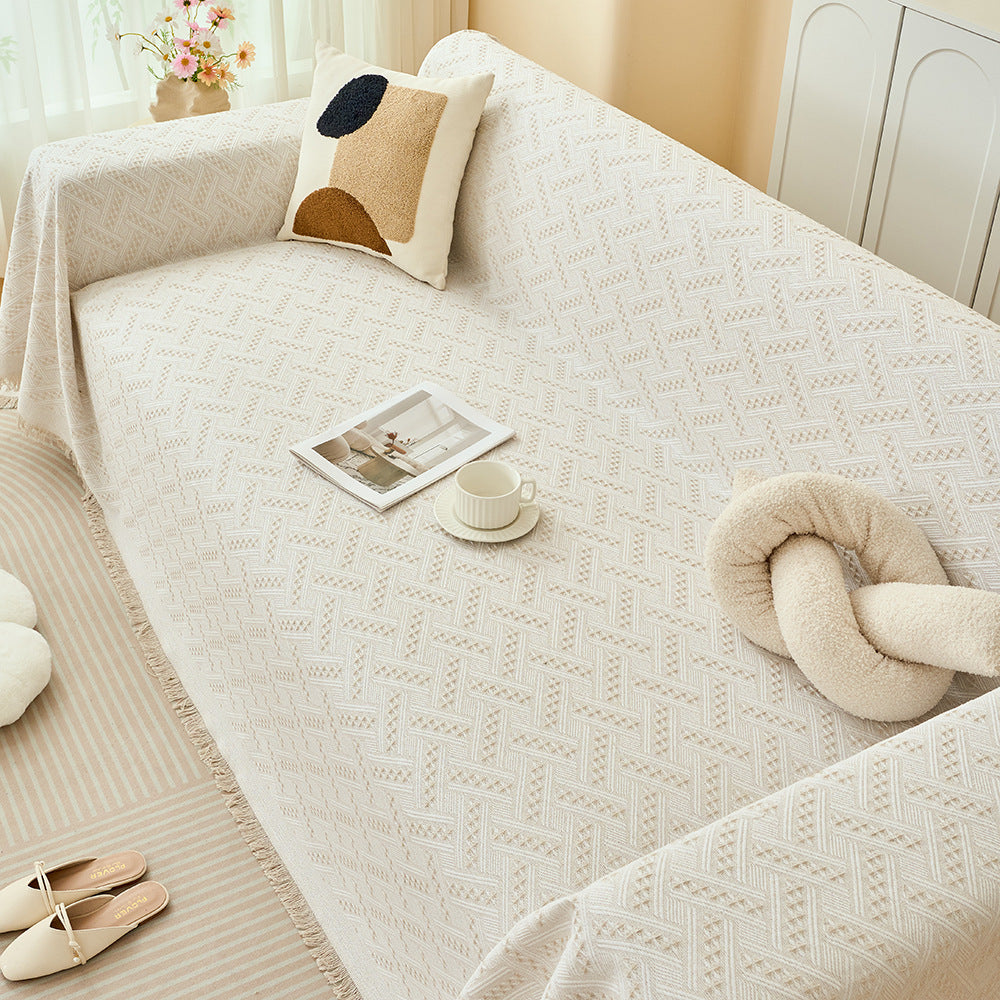 Textured Woven Sofa Throw Blanket