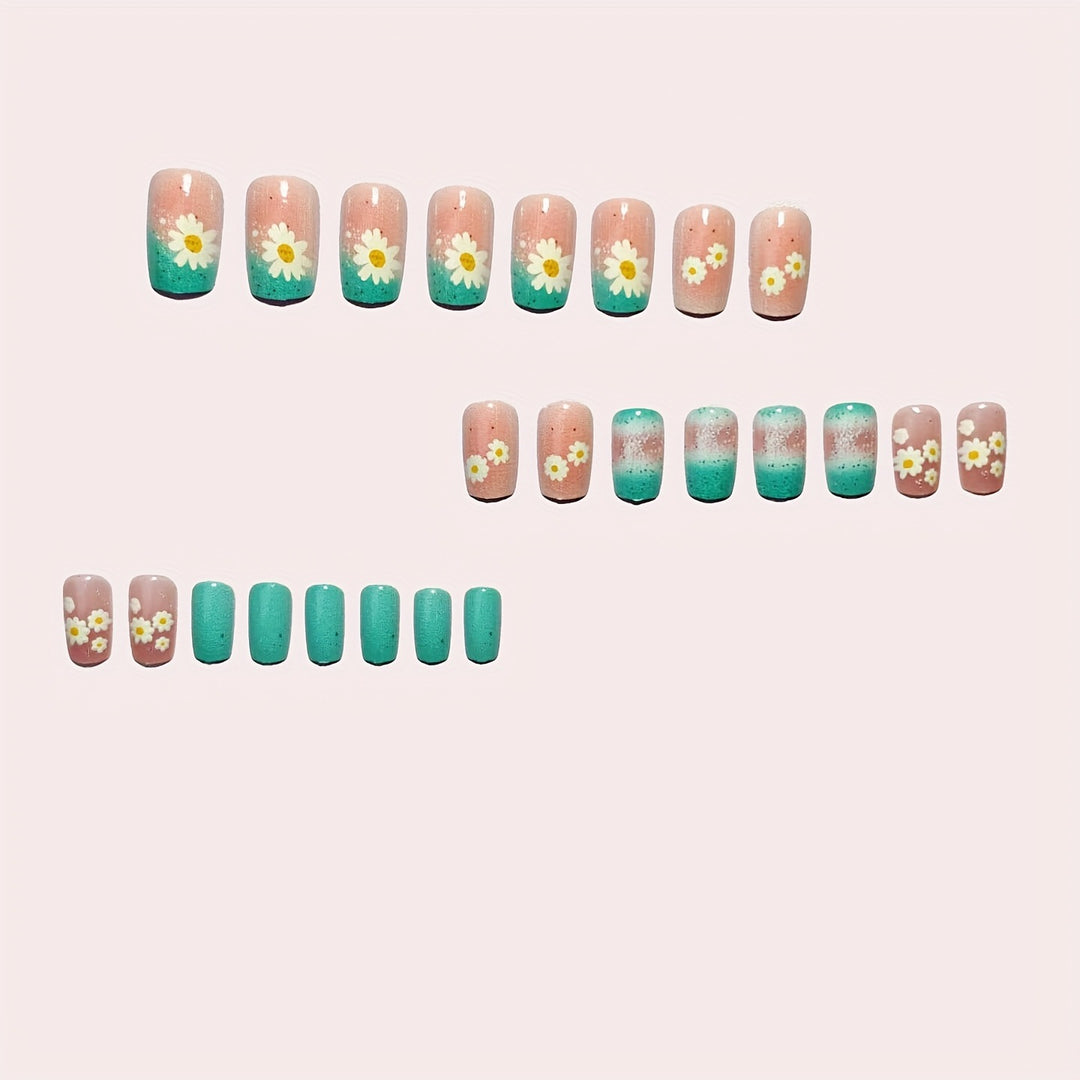 Artificial nails with summery flower designs Bowlift