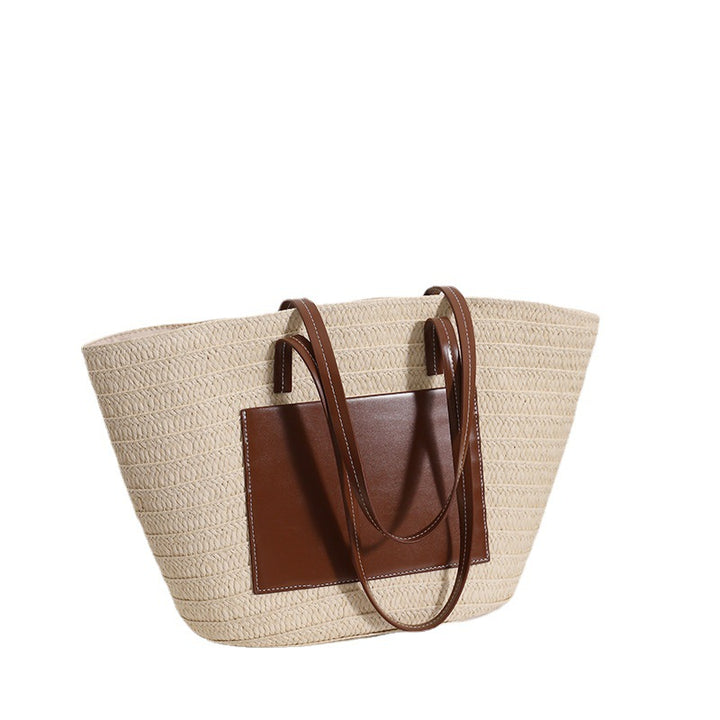 Elegant Bast bag with stylish leather detail Bowlift