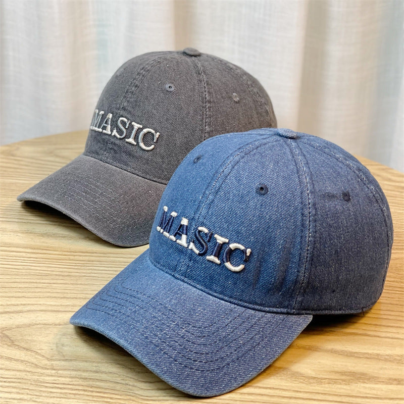 Women's Embroidered Denim Baseball Cap Bowlift
